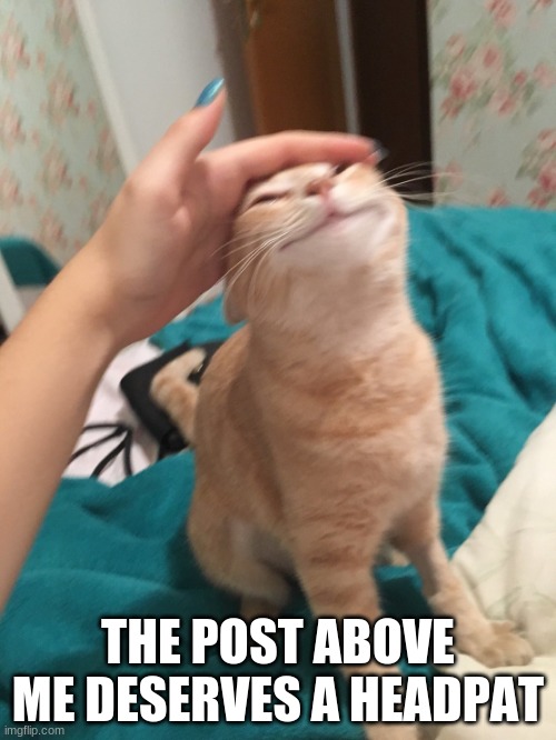 good job | THE POST ABOVE ME DESERVES A HEADPAT | image tagged in good job | made w/ Imgflip meme maker