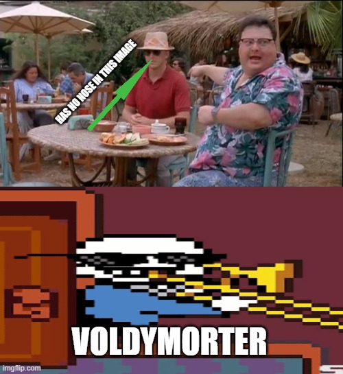 voldymorter | HAS NO NOSE IN THIS IMAGE; VOLDYMORTER | image tagged in voldemort | made w/ Imgflip meme maker