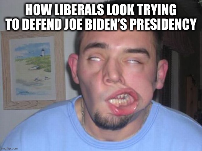 Sorry liberals, but your defense of Biden’s disastrous presidency so far has been so laughable it hurts. | HOW LIBERALS LOOK TRYING TO DEFEND JOE BIDEN’S PRESIDENCY | image tagged in joe biden,liberal logic,liberal hypocrisy,stupid liberals,memes | made w/ Imgflip meme maker