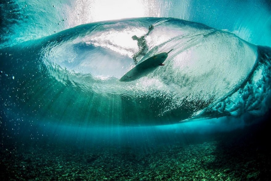 Surfing in French Polynesia. Photo credit: Ben Thouard | image tagged in awesome,pics,photography | made w/ Imgflip meme maker