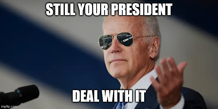 Still Your President-Deal with it | STILL YOUR PRESIDENT; DEAL WITH IT | image tagged in trumpers,republicans,democrats,trumptards | made w/ Imgflip meme maker