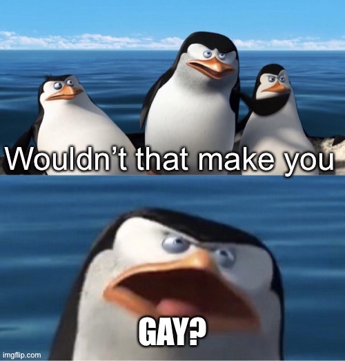 Wouldn’t that make you | GAY? | image tagged in wouldn t that make you | made w/ Imgflip meme maker