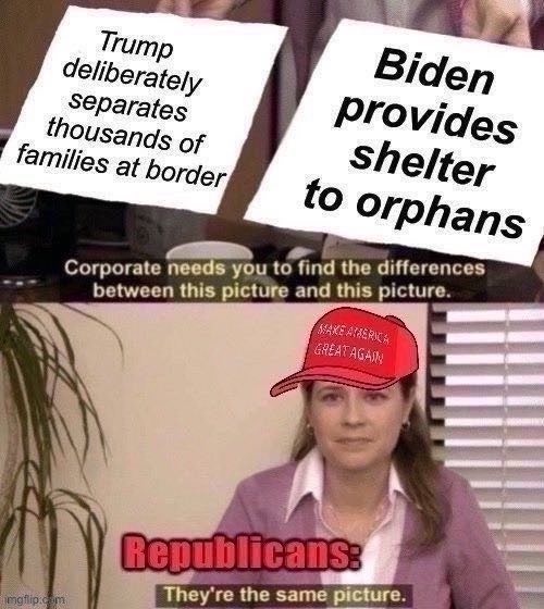 Things that make you go hmmm | image tagged in trump vs biden kids in cages | made w/ Imgflip meme maker