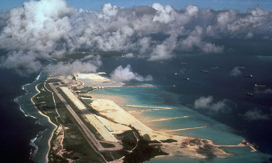 High Quality Diego Garcia base aerial view Blank Meme Template