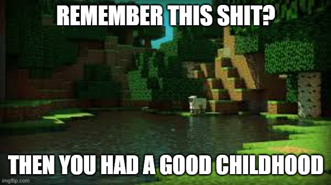 remember? | REMEMBER THIS SHIT? THEN YOU HAD A GOOD CHILDHOOD | image tagged in minecraft rtx original | made w/ Imgflip meme maker