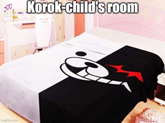 Danganronpa themed hotel room | Korok-child's room | image tagged in danganronpa themed hotel room | made w/ Imgflip meme maker