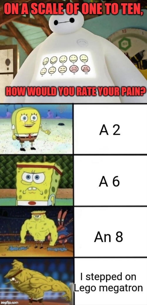Pain | ON A SCALE OF ONE TO TEN, HOW WOULD YOU RATE YOUR PAIN? | image tagged in baymax guest experience | made w/ Imgflip meme maker