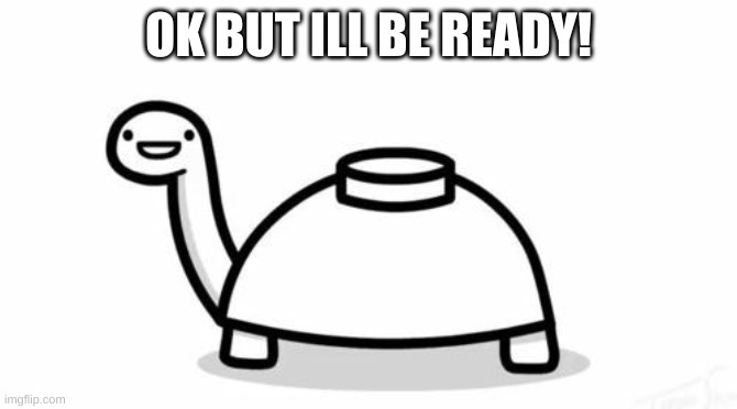 Mine Turtle | OK BUT ILL BE READY! | image tagged in mine turtle | made w/ Imgflip meme maker