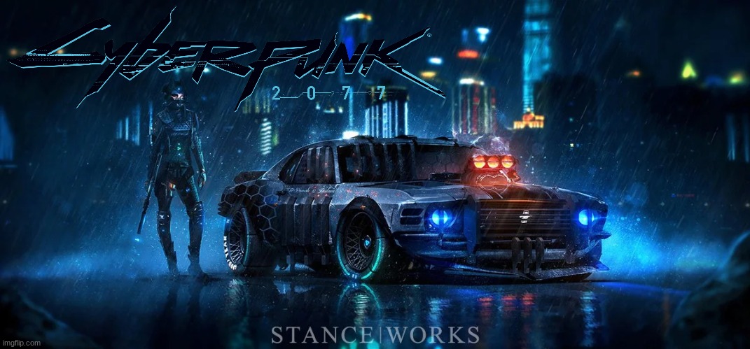 isn't really in cyberpunk. kinda wish it was | image tagged in badass car | made w/ Imgflip meme maker