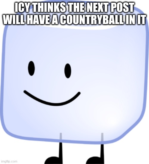 ICY THINKS THE NEXT POST WILL HAVE A COUNTRYBALL IN IT | made w/ Imgflip meme maker