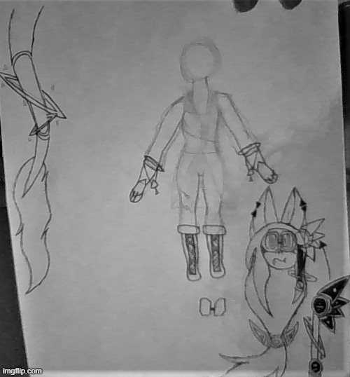 Concept sketches of a new oc. | made w/ Imgflip meme maker