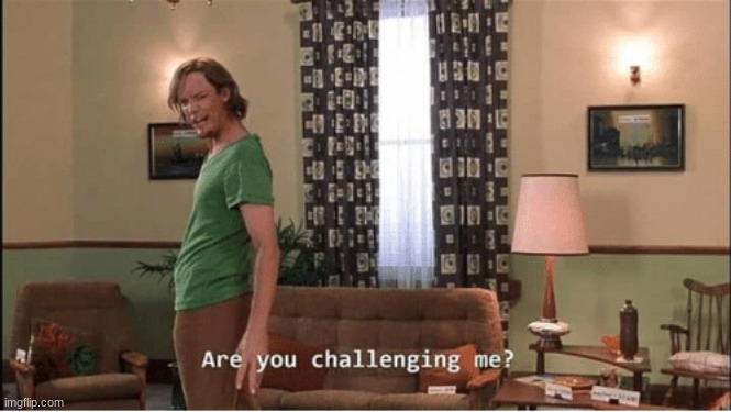 Are you Challenging me | image tagged in are you challenging me | made w/ Imgflip meme maker