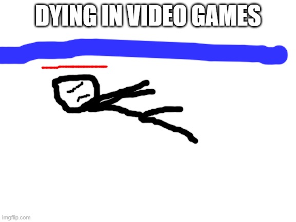 Blank White Template | DYING IN VIDEO GAMES | image tagged in blank white template | made w/ Imgflip meme maker