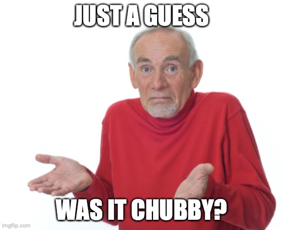 Guess I'll die  | JUST A GUESS WAS IT CHUBBY? | image tagged in guess i'll die | made w/ Imgflip meme maker