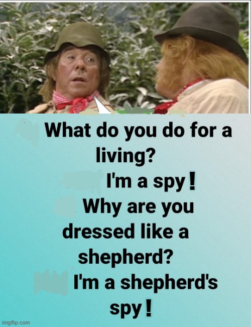 I`m a Spy ! | ! ! | image tagged in sheeple | made w/ Imgflip meme maker