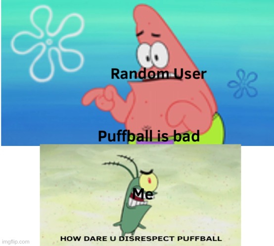 puffball is a god | image tagged in puffball,is a god | made w/ Imgflip meme maker