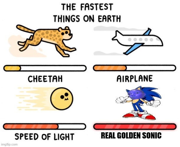 fastest thing possible | REAL GOLDEN SONIC | image tagged in fastest thing possible | made w/ Imgflip meme maker