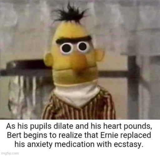 ernie done did it again | image tagged in bert,oof | made w/ Imgflip meme maker