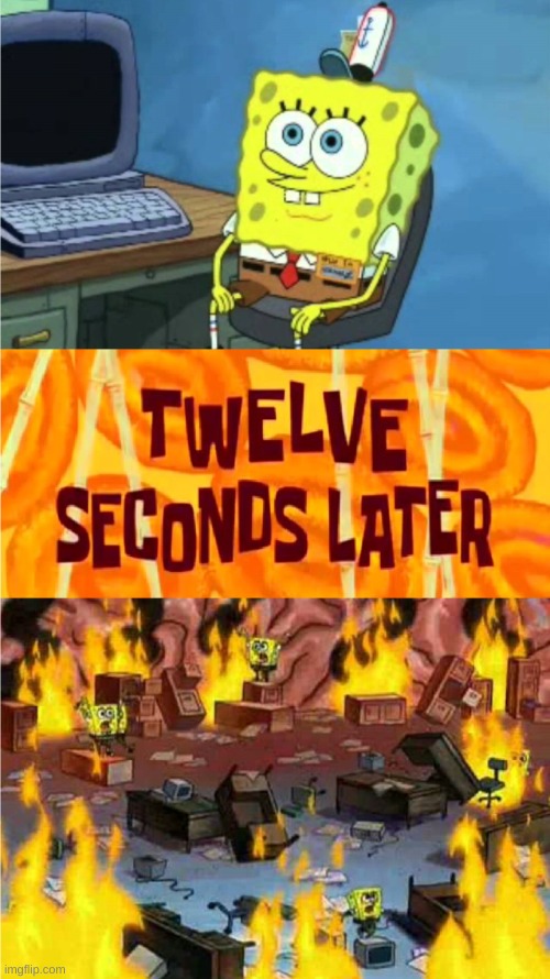 spongebob office rage | image tagged in spongebob office rage | made w/ Imgflip meme maker