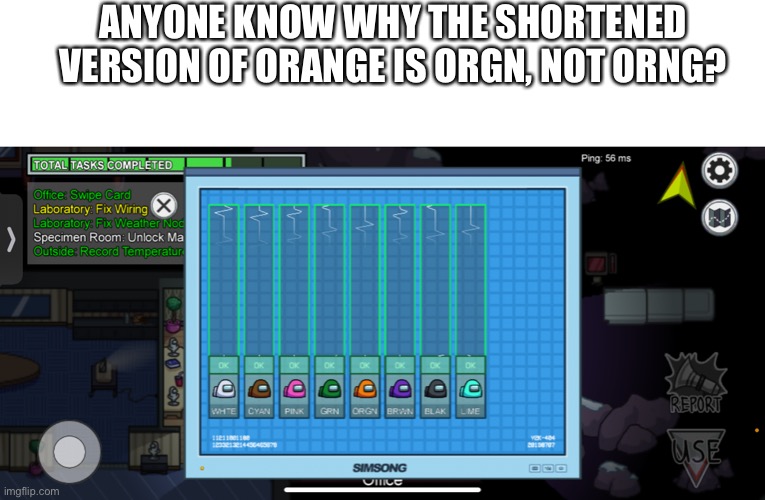 Orgn, not orng???? | ANYONE KNOW WHY THE SHORTENED VERSION OF ORANGE IS ORGN, NOT ORNG? | image tagged in blank white template,confused | made w/ Imgflip meme maker