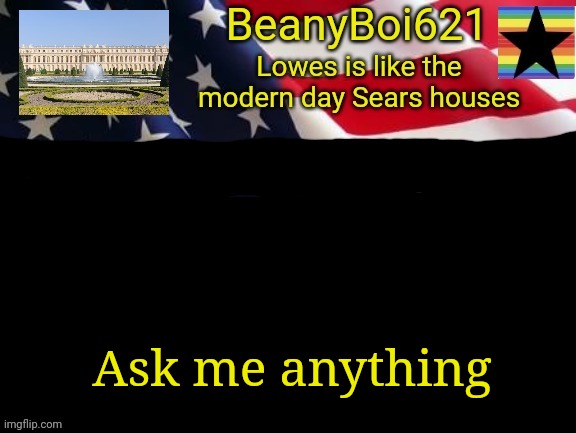 Trend go brrr (can be anything) | Ask me anything | image tagged in american beany | made w/ Imgflip meme maker