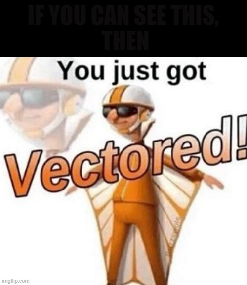 You just got vectored | IF YOU CAN SEE THIS,
 THEN | image tagged in you just got vectored | made w/ Imgflip meme maker