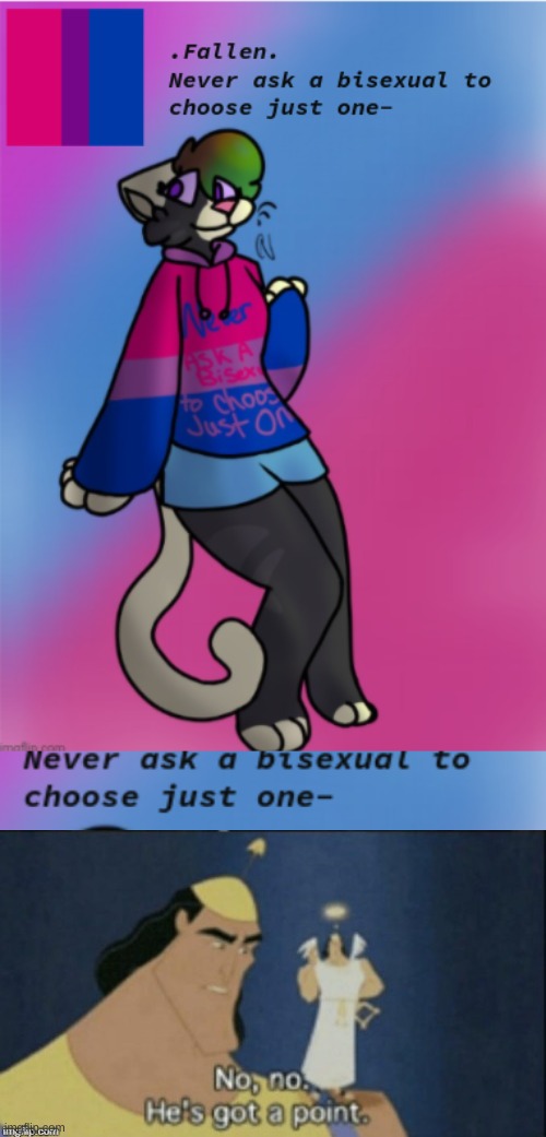 image tagged in fallen's bisexual temp,no no hes got a point | made w/ Imgflip meme maker