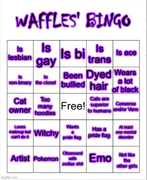 Waffles' Bingo Blank Meme Template