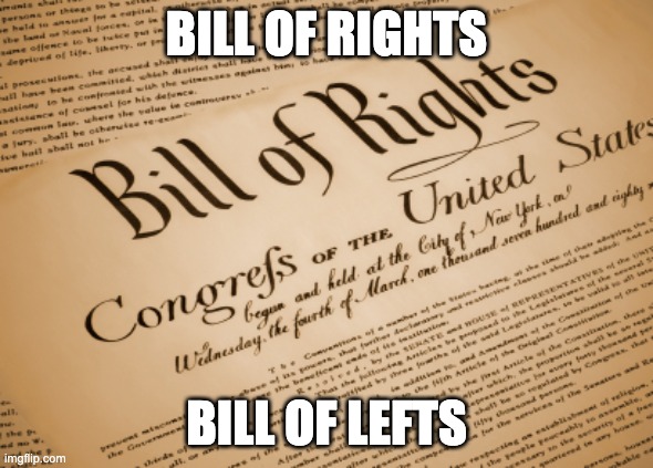 Bill of Rights  | BILL OF RIGHTS BILL OF LEFTS | image tagged in bill of rights | made w/ Imgflip meme maker