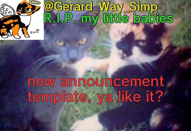 Gerard_Way_Simp announcement template | new announcement template, ya like it? | image tagged in gerard_way_simp announcement template | made w/ Imgflip meme maker