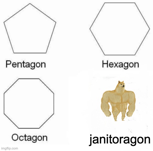 Pentagon Hexagon Octagon | janitoragon | image tagged in memes,pentagon hexagon octagon | made w/ Imgflip meme maker