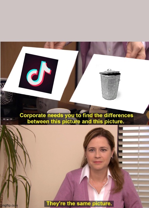 tic tock   is trash | image tagged in memes,they're the same picture | made w/ Imgflip meme maker