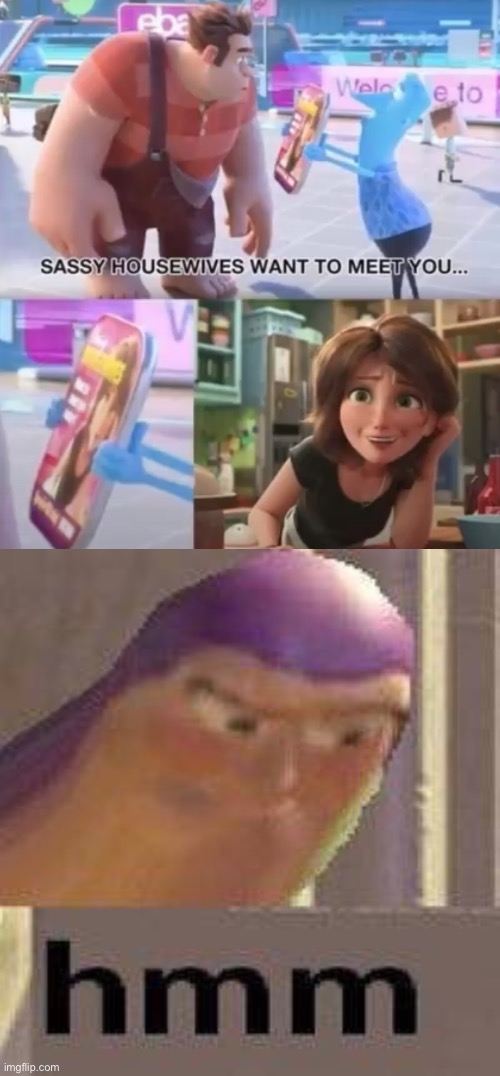 H M M M M | image tagged in buzz lightyear hmm,wreck it ralph | made w/ Imgflip meme maker