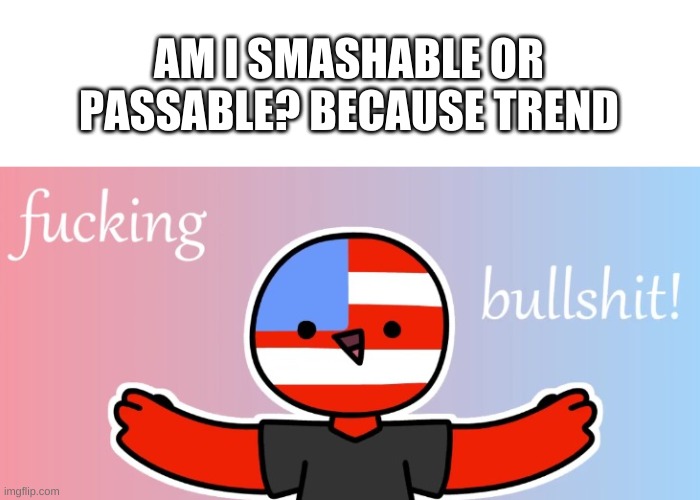 e | AM I SMASHABLE OR PASSABLE? BECAUSE TREND | image tagged in countryhumans bs | made w/ Imgflip meme maker