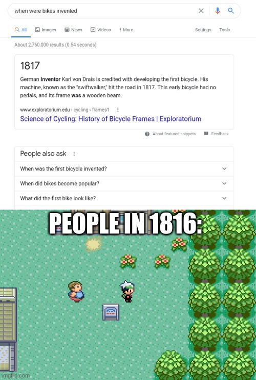 PEOPLE IN 1816: | image tagged in pokemon | made w/ Imgflip meme maker