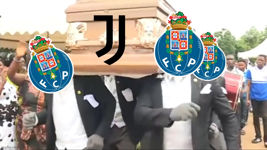 Juventus 3-2 FC Porto (4-4*) | image tagged in coffin dance,juventus,porto,champions league,memes,funny | made w/ Imgflip meme maker