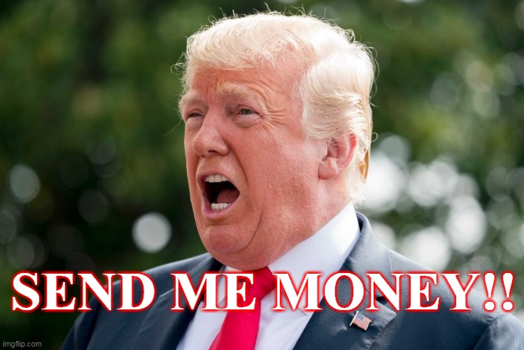 Send Me Money | SEND ME MONEY!! | image tagged in trump yelling,maga,trump,monedy,begging | made w/ Imgflip meme maker