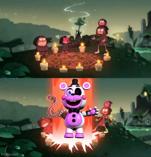 they summoned a demon | image tagged in memes,funny,fnaf,uh oh | made w/ Imgflip meme maker