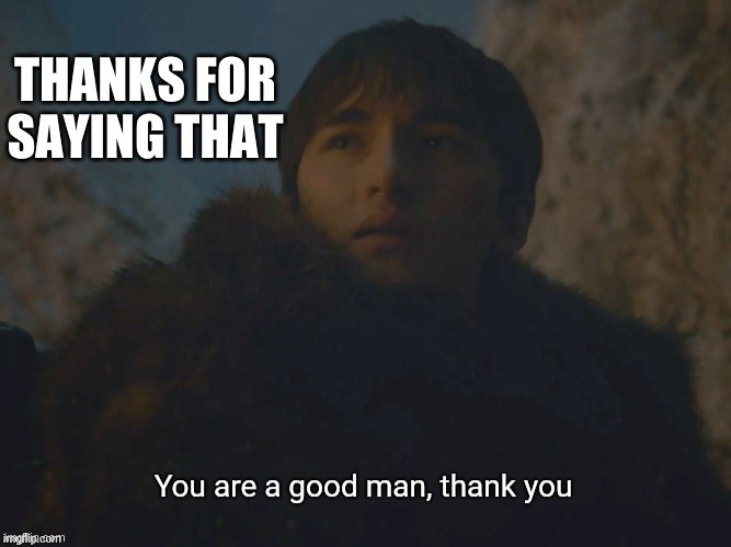 You are a good man, thank you | THANKS FOR SAYING THAT | image tagged in you are a good man thank you | made w/ Imgflip meme maker