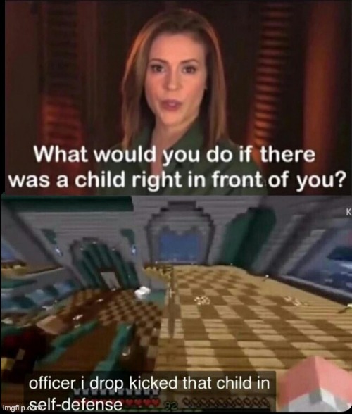 officer, i drop-kicked that child in self defense | made w/ Imgflip meme maker
