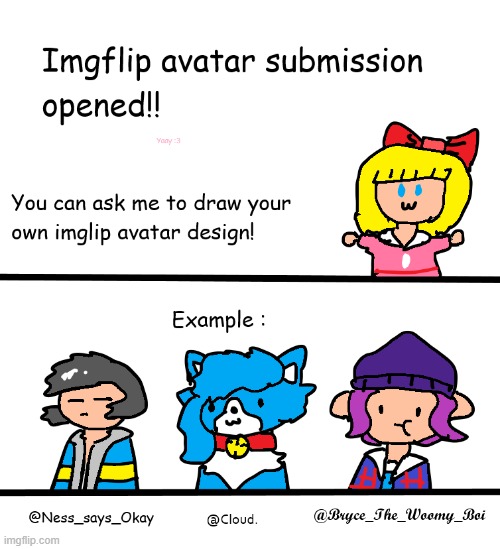 Feel free to ask anytime :3 | image tagged in avatar,drawings,submissions | made w/ Imgflip meme maker