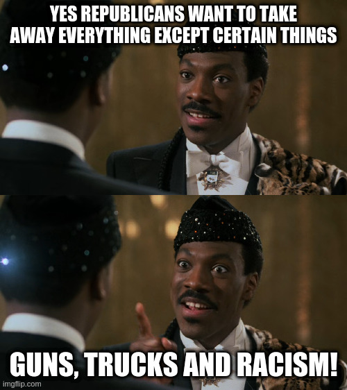 How decisions are made | YES REPUBLICANS WANT TO TAKE AWAY EVERYTHING EXCEPT CERTAIN THINGS; GUNS, TRUCKS AND RACISM! | image tagged in how decisions are made | made w/ Imgflip meme maker
