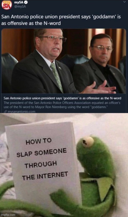 Might be offensive, also, this article is probably fake. | image tagged in kermit how to slap someone through the internet | made w/ Imgflip meme maker