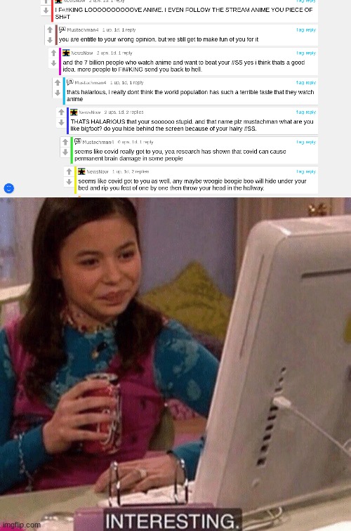 Wow this comment section sure looks toxic | image tagged in icarly interesting,shitpost,toxic,comments | made w/ Imgflip meme maker