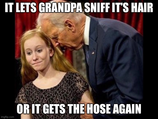 IT LETS GRANDPA SNIFF IT’S HAIR; OR IT GETS THE HOSE AGAIN | made w/ Imgflip meme maker