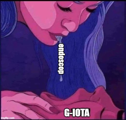 spitting in mouth | endoscop; G-IOTA | image tagged in spitting in mouth | made w/ Imgflip meme maker