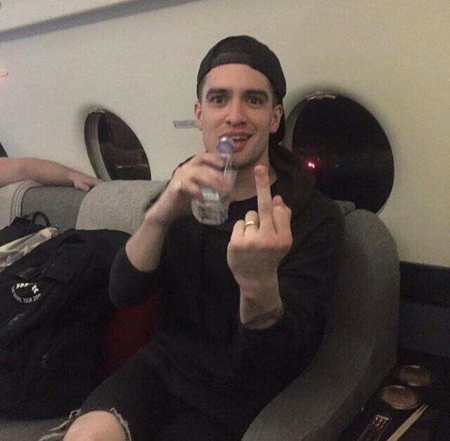 High Quality brendon urie middle finger Blank Meme Template