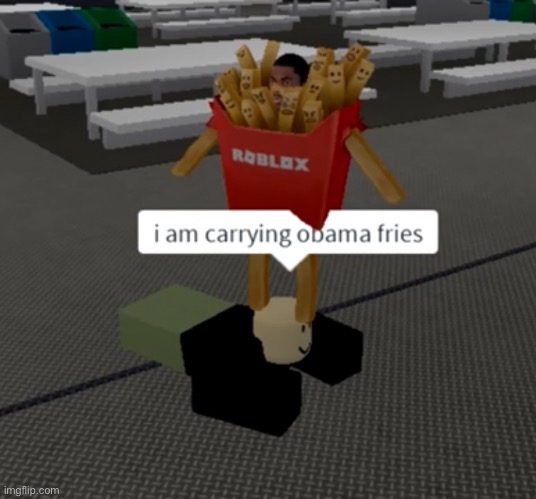 good morning again | image tagged in memes,funny,fries,roblox,cursed image | made w/ Imgflip meme maker