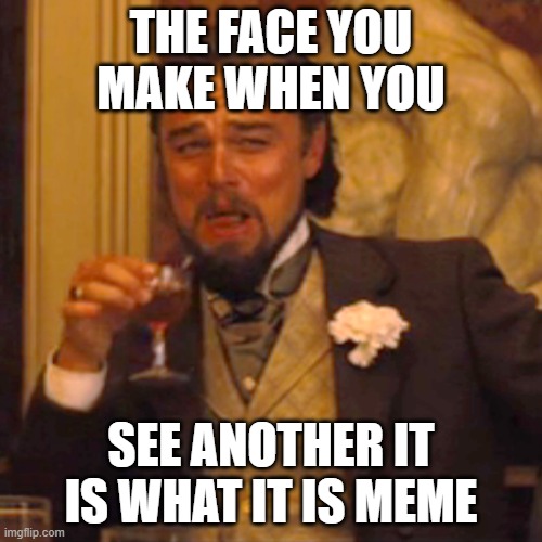 Laughing Leo Meme | THE FACE YOU MAKE WHEN YOU; SEE ANOTHER IT IS WHAT IT IS MEME | image tagged in memes,laughing leo | made w/ Imgflip meme maker