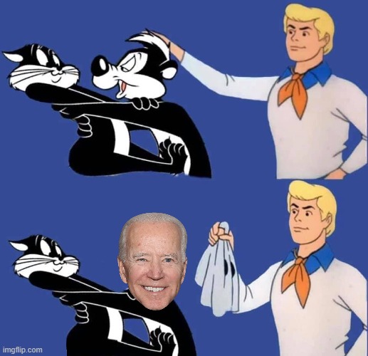You know who is sniffing you! Biden Le Pew! | image tagged in idiots,joe biden,morons,stupid liberals,cowards | made w/ Imgflip meme maker